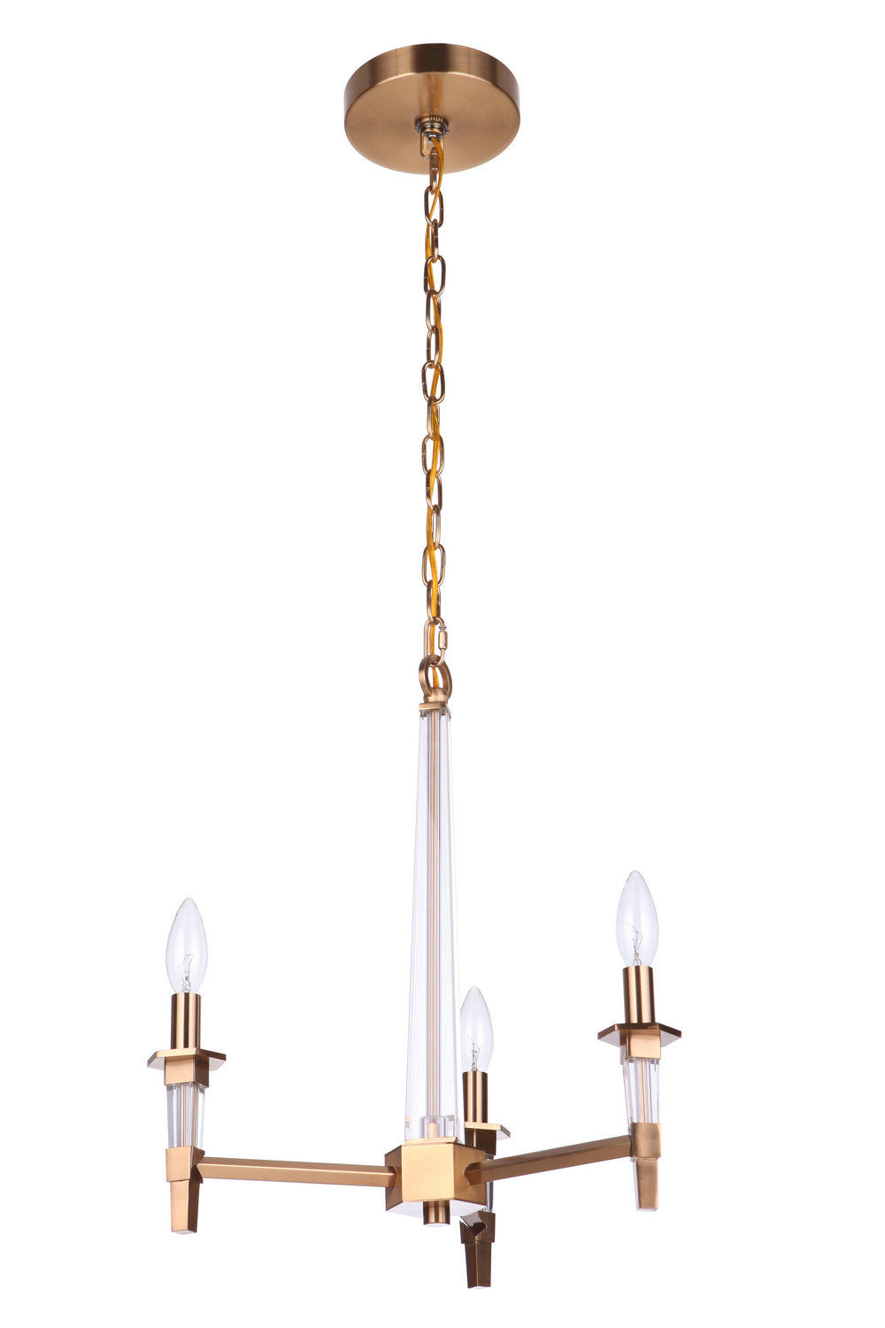 Craftmade - 53223-SB - Tarryn Three Light Chandelier in Satin Brass Finish - Tarryn