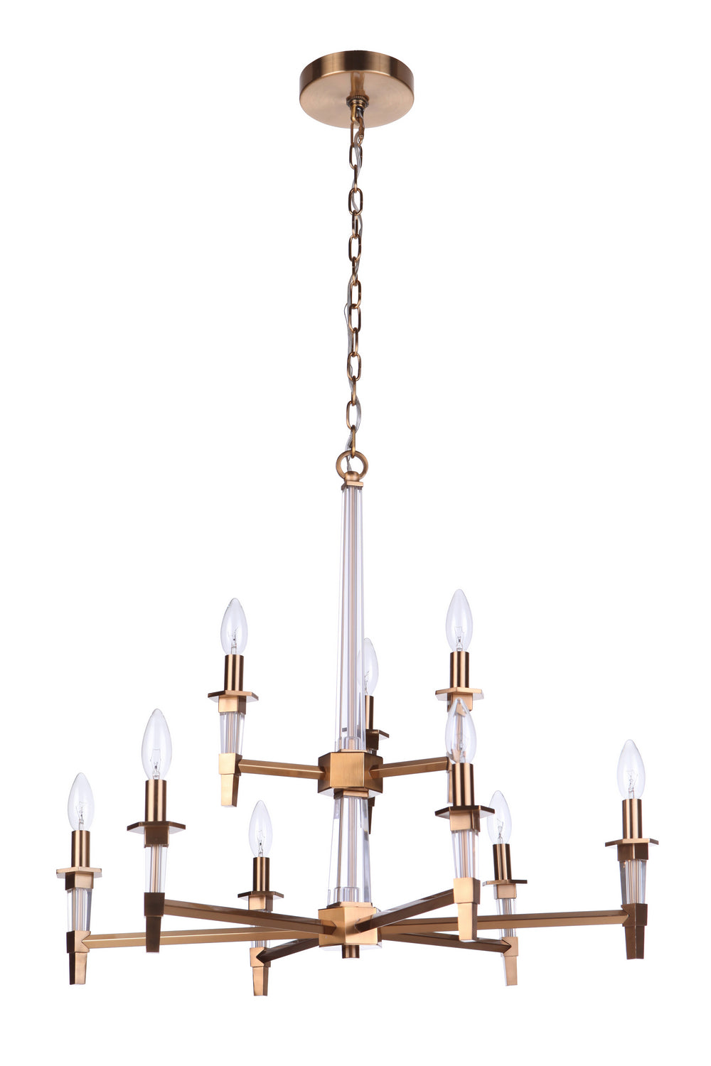 Craftmade - 53229-SB - Tarryn Nine Light Chandelier in Satin Brass Finish - Tarryn