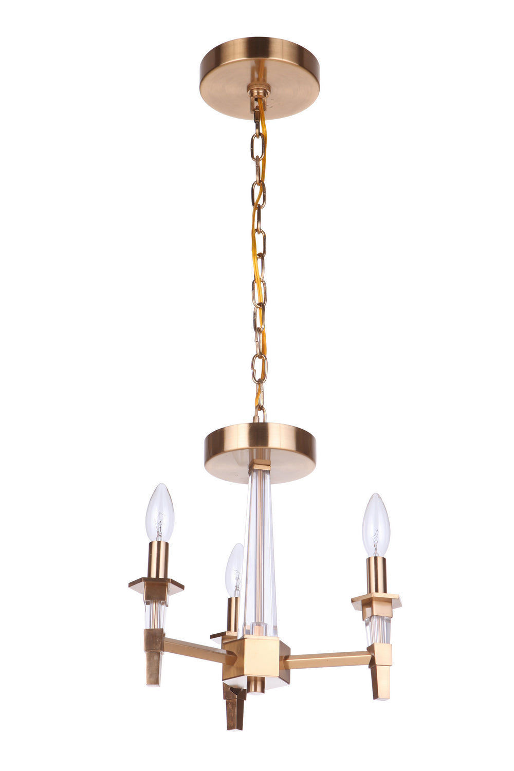 Craftmade - 53253-SB - Tarryn Three Light Convertible Semi Flush/Pendant in Satin Brass Finish - Tarryn