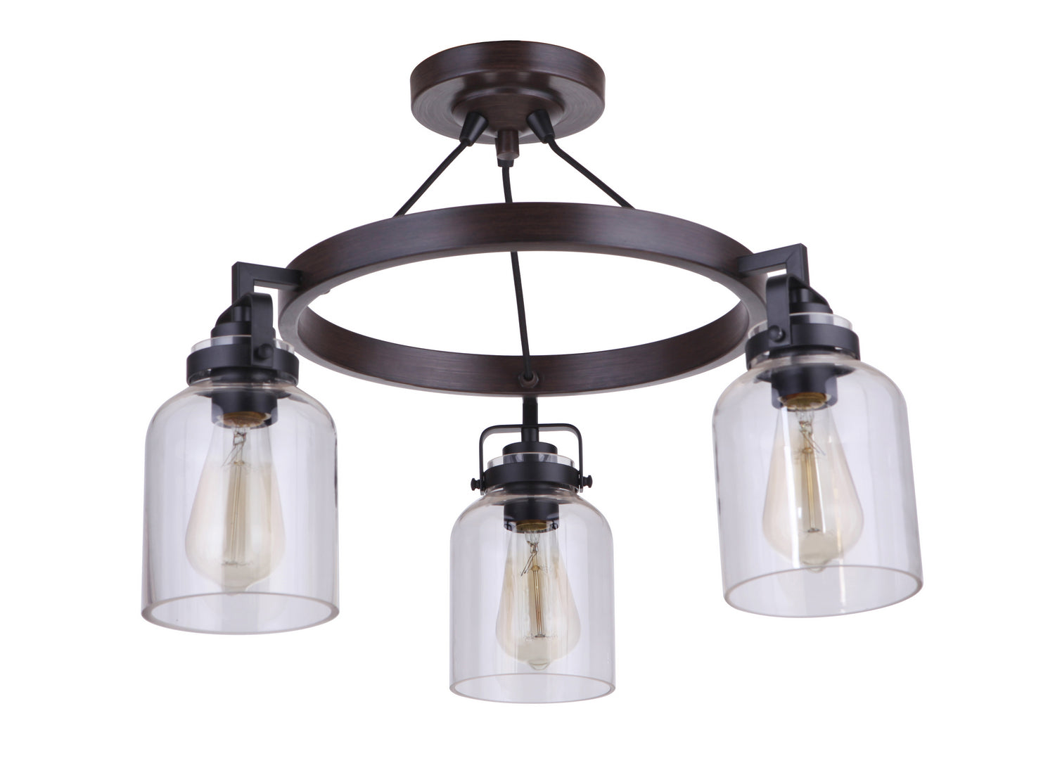 Craftmade - 53653 - Foxwood Three Light Semi Flush Mount in Mulltiple Finishes - Foxwood