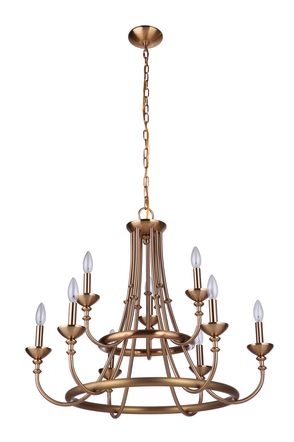 Craftmade - 53729-SB - Marlowe Nine Light Chandelier in Satin Brass Finish - Marlowe