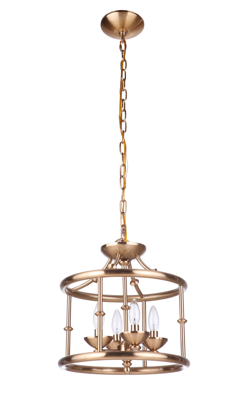 Craftmade - 53754-SB - Marlowe Four Light Convertible Semi Flush/Pendant in Satin Brass Finish - Marlowe