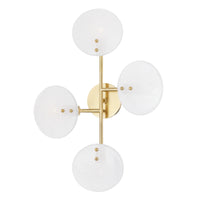 Mitzi - H428604-AGB - Four Light Semi Flush Mount - Giselle - Aged Brass