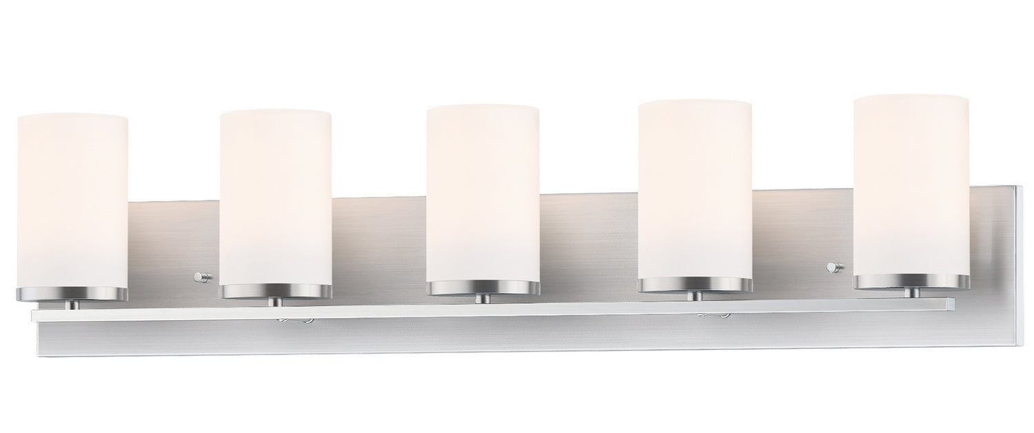 Maxim - 10285SWSN - Five Light Bath Vanity - Lateral - Satin Nickel