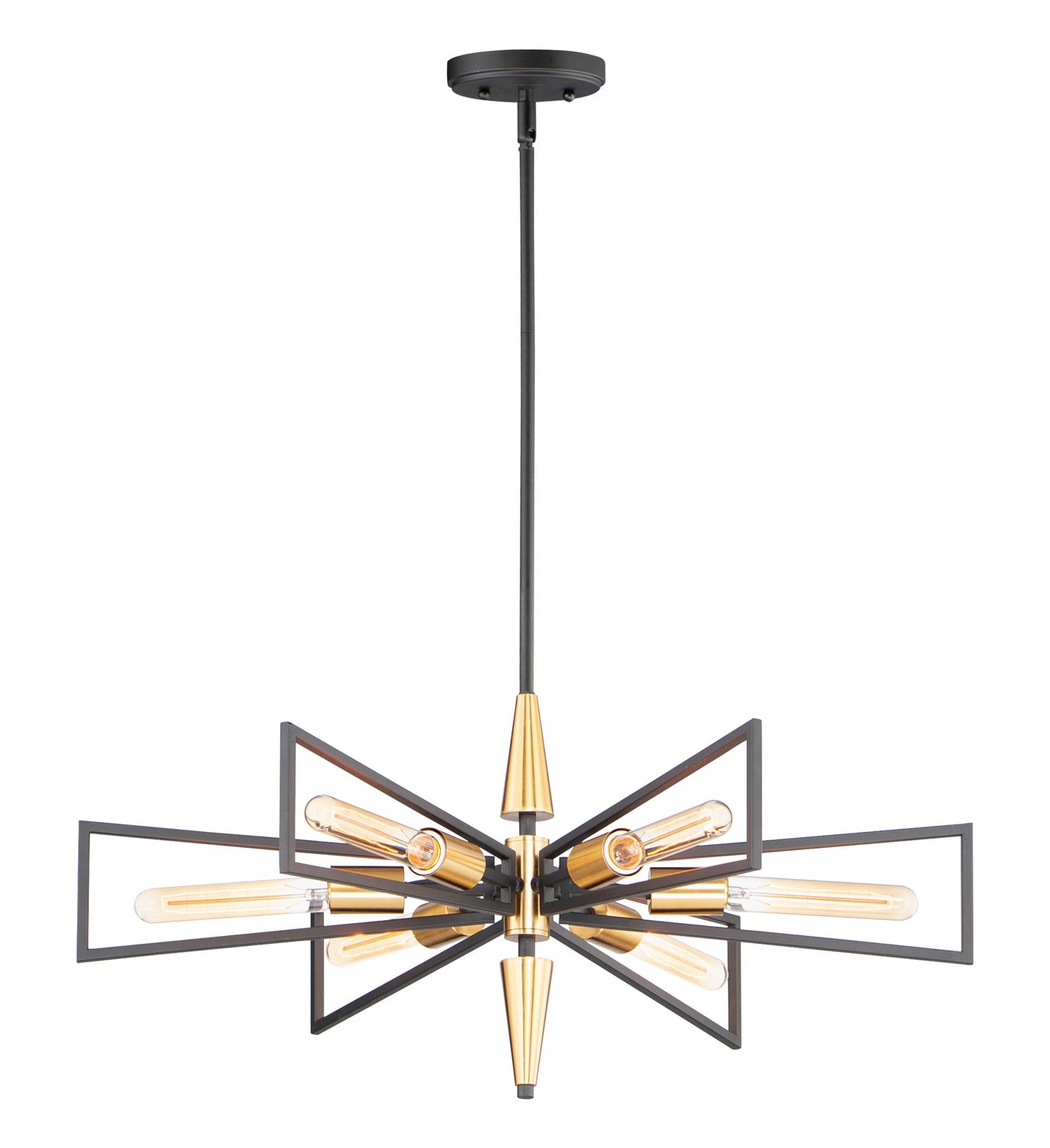 Maxim - 11656BKSBR - Six Light Chandelier - Wings - Black / Satin Brass