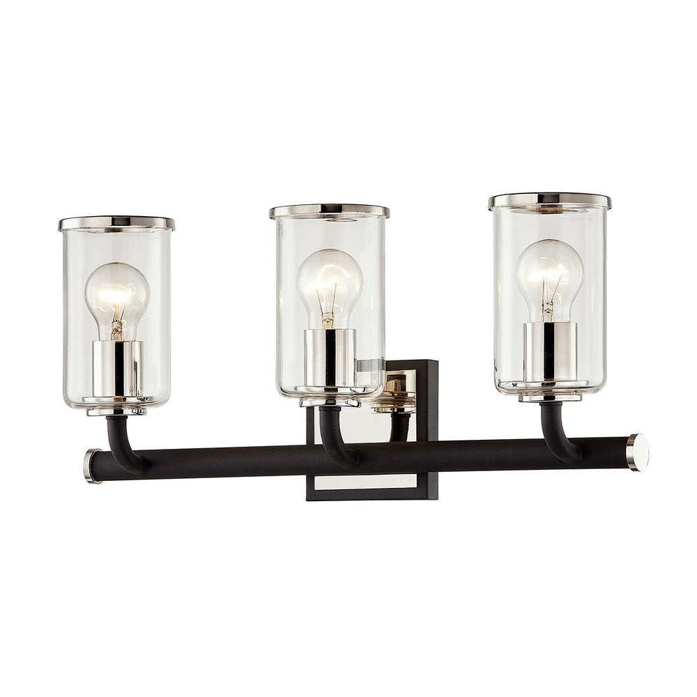 Troy Lighting - B7683-TBK/PN - Three Light Bath And Vanity - Aeon - Textured Black & Polish Nickel