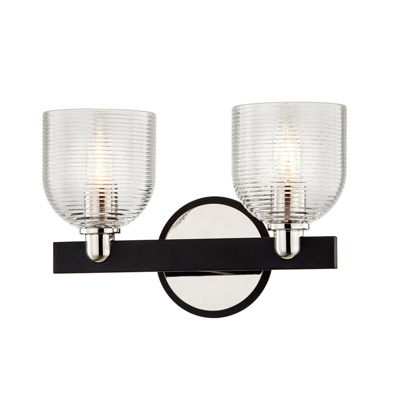 Troy Lighting - B7712-TBK/PN - Two Light Bath and Vanity - Munich - Textured Black & Polish Nickel