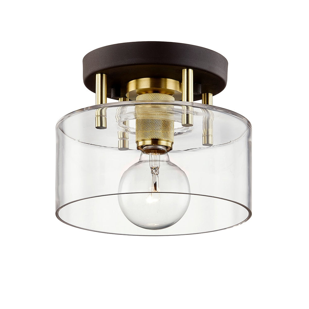 Troy Lighting - C7540 - One Light Semi-Flush Mount - Bergamot Station - Bronze And Brass