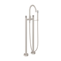 California Faucets - 1103-39PI.18-SN - Contemporary Floor Mount Tub Filler - Arc Spout - Satin Nickel  - Asilomar