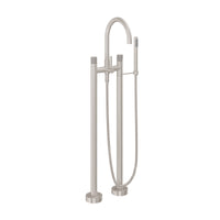 California Faucets - 1103-39PI.20-SN - Contemporary Floor Mount Tub Filler - Arc Spout - Satin Nickel  - Asilomar