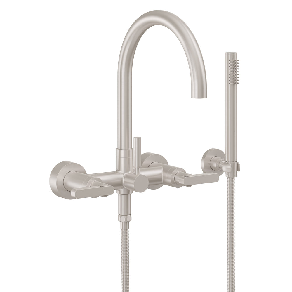 California Faucets - 1106-37.18-SN - Contemporary Wall Mount Tub Filler - Arc Spout - Satin Nickel  - Asilomar