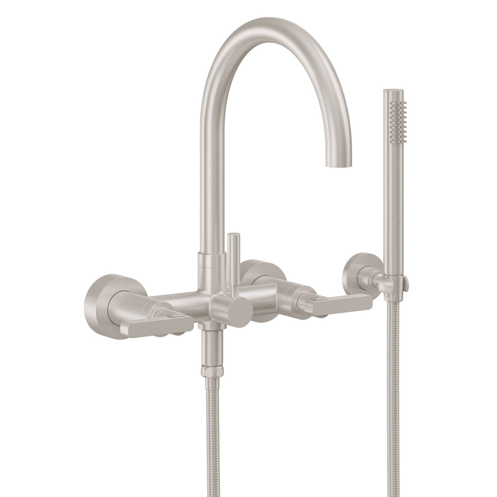 California Faucets - 1106-37.20-SN - Contemporary Wall Mount Tub Filler - Arc Spout - Satin Nickel  - Asilomar