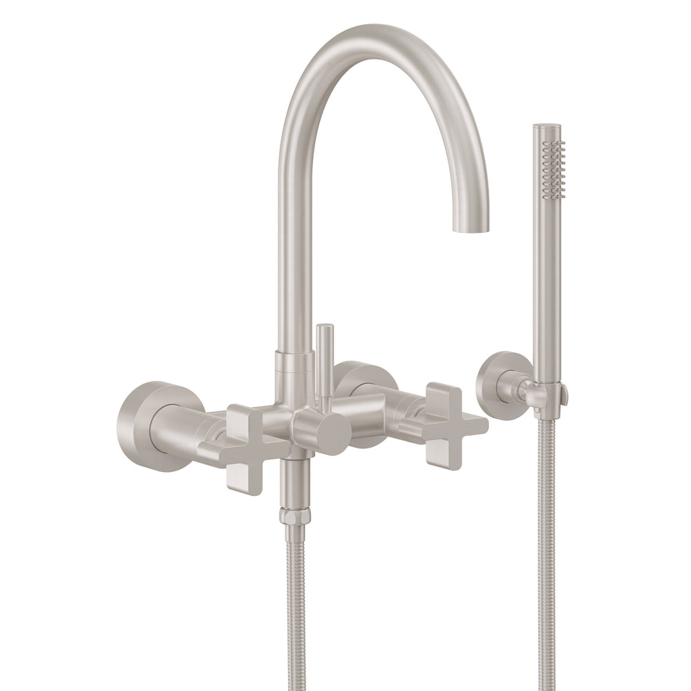 California Faucets - 1106-37X.18-SN - Contemporary Wall Mount Tub Filler - Arc Spout - Satin Nickel  - Asilomar