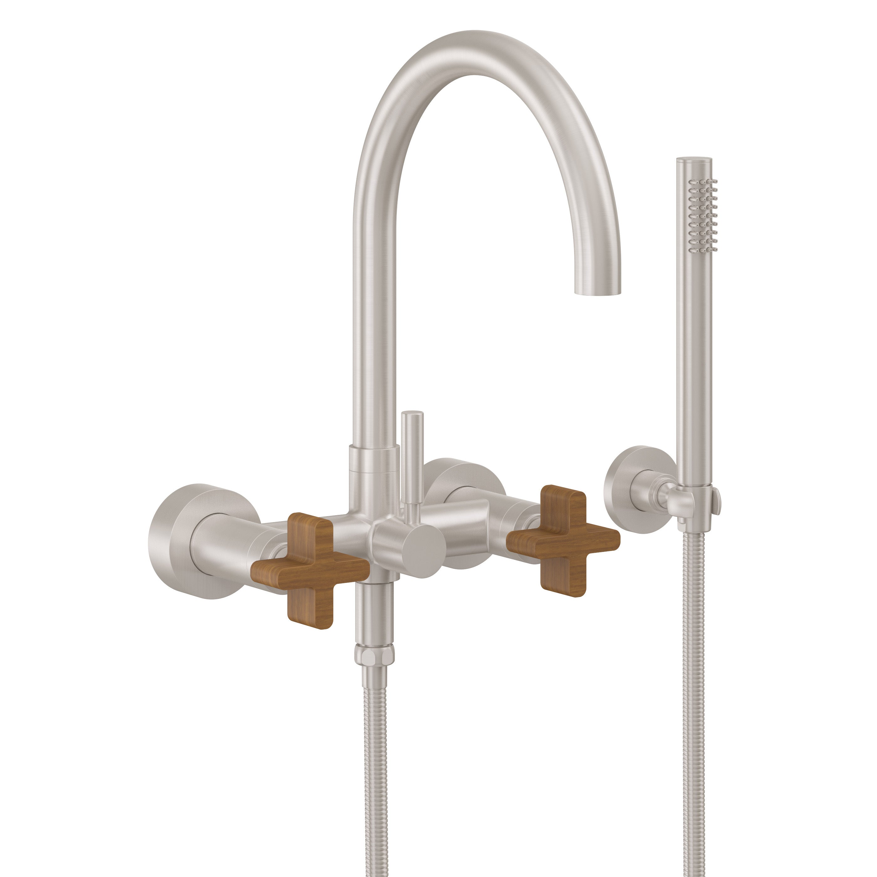 California Faucets - 1106-37XT.18-SN - Contemporary Wall Mount Tub Filler - Arc Spout - Satin Nickel  - Asilomar