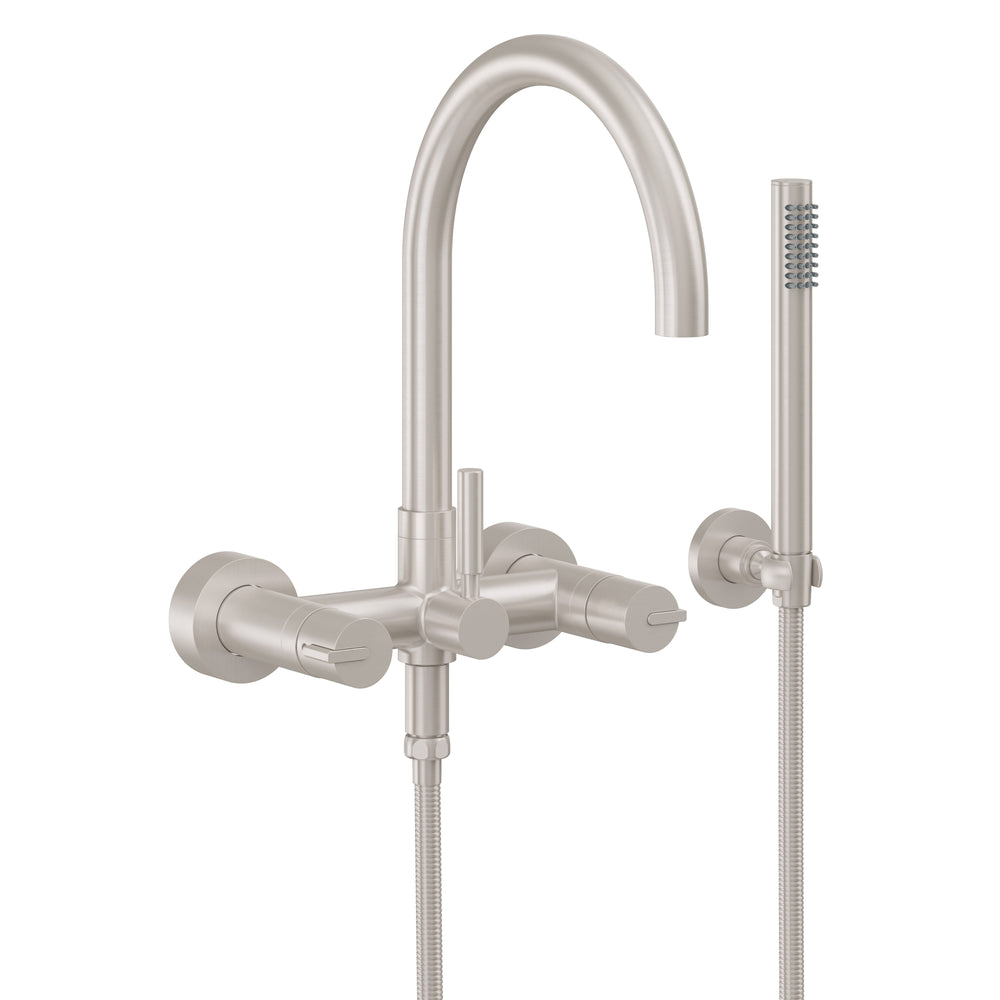 California Faucets - 1106-39.20-SN - Contemporary Wall Mount Tub Filler - Arc Spout - Satin Nickel  - Asilomar