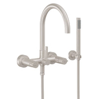 California Faucets - 1106-39H.20-SN - Contemporary Wall Mount Tub Filler - Arc Spout - Satin Nickel  - Asilomar