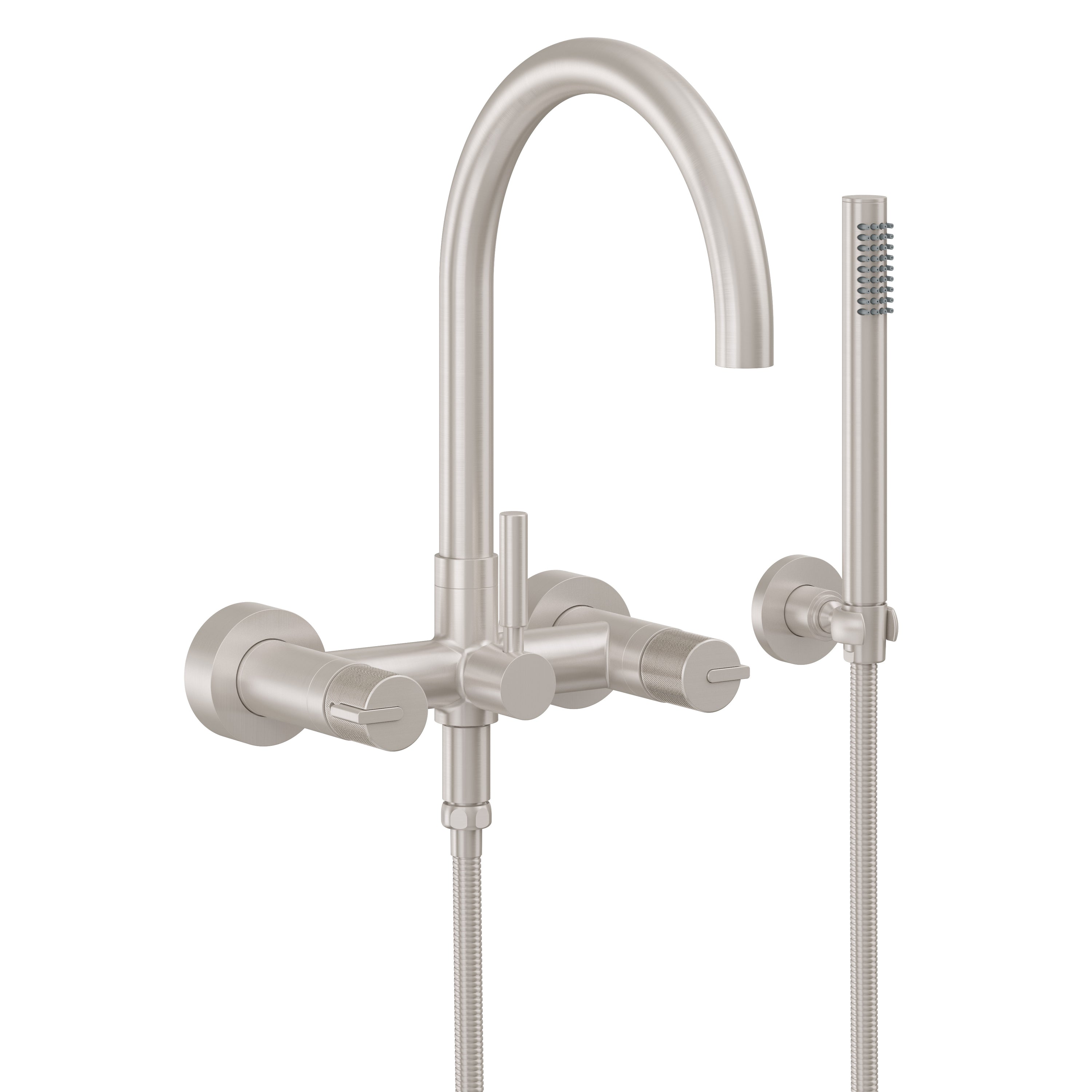 California Faucets - 1106-39K.18-SN - Contemporary Wall Mount Tub Filler - Arc Spout - Satin Nickel  - Asilomar