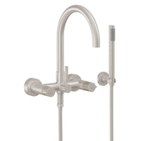 California Faucets - 1106-39K.20-SN - Contemporary Wall Mount Tub Filler - Arc Spout - Satin Nickel  - Asilomar