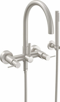 California Faucets - 1106-52.18-SN - Contemporary Wall Mount Tub Filler - Arc Spout - Satin Nickel  - Asilomar