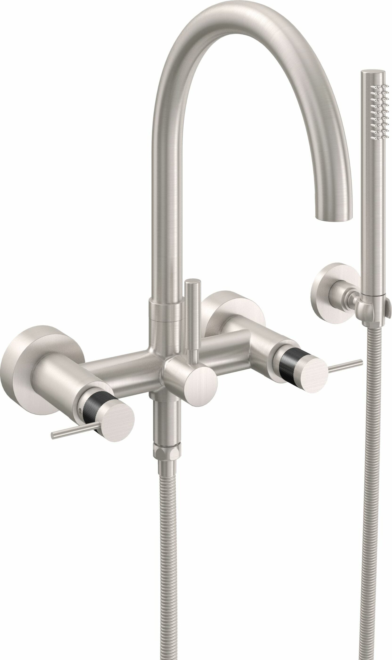 California Faucets - 1106-52F.18-SN - Contemporary Wall Mount Tub Filler - Arc Spout - Satin Nickel  - Asilomar