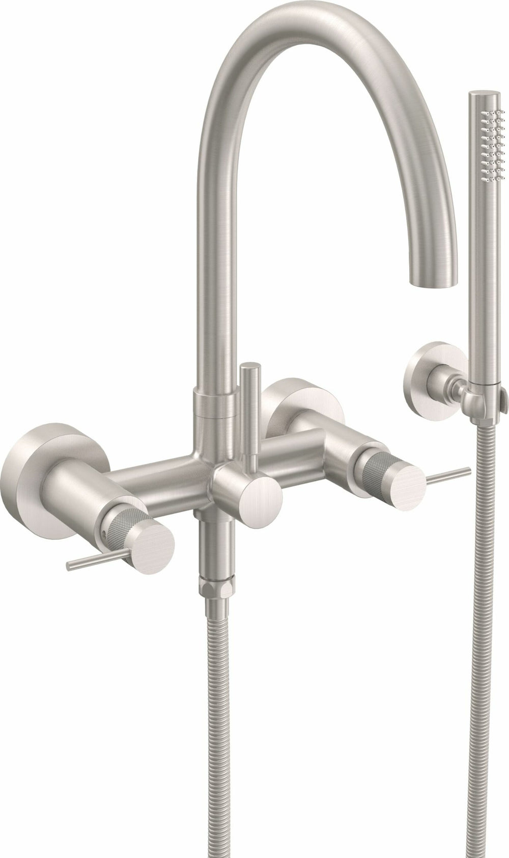 California Faucets - 1106-52K.18-SN - Contemporary Wall Mount Tub Filler - Arc Spout - Satin Nickel  - Asilomar