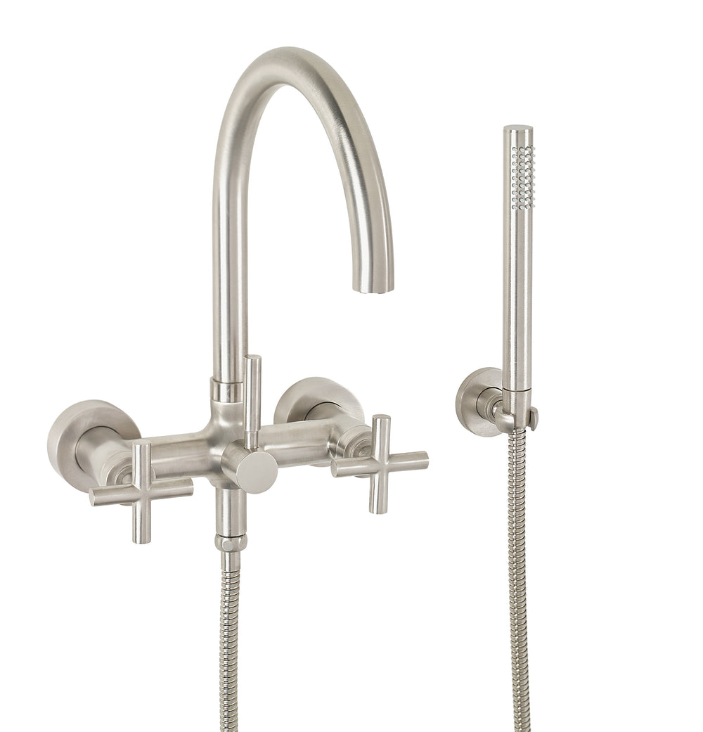 California Faucets - 1106-65.18-SN - Contemporary Wall Mount Tub Filler - Arc Spout - Satin Nickel  - Asilomar