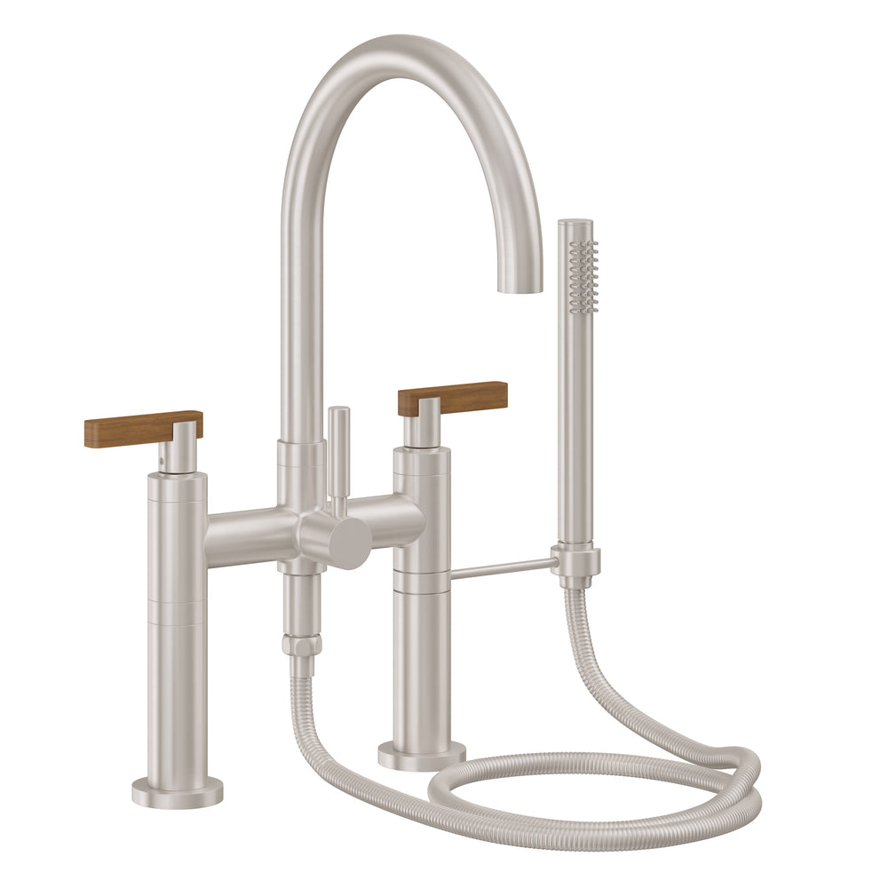 California Faucets - 1108-37T.18-SN - Contemporary Deck Mount Tub Filler - Arc Spout - Satin Nickel  - Asilomar