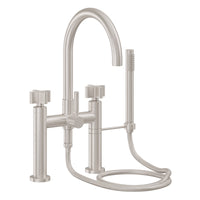 California Faucets - 1108-37X.18-SN - Contemporary Deck Mount Tub Filler - Arc Spout - Satin Nickel  - Asilomar