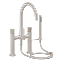 California Faucets - 1108-39K.20-SN - Contemporary Deck Mount Tub Filler - Arc Spout - Satin Nickel  - Asilomar