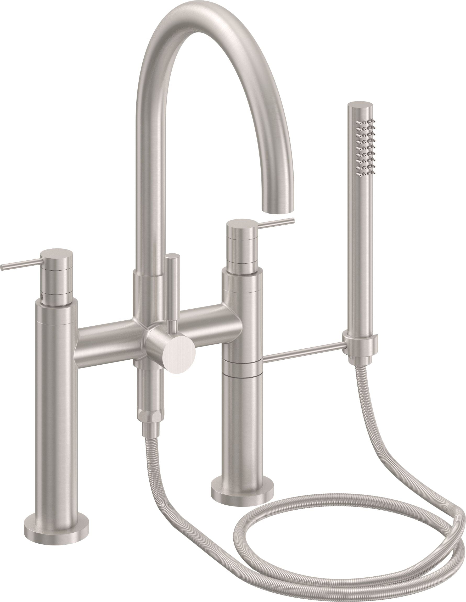 California Faucets - 1108-52.18-SN - Contemporary Deck Mount Tub Filler - Arc Spout - Satin Nickel  - Asilomar