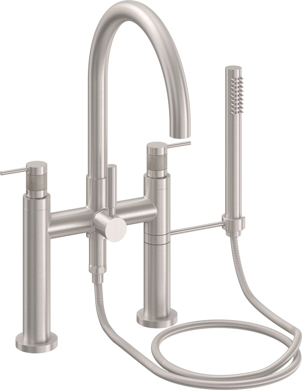 California Faucets - 1108-52K.18-SN - Contemporary Deck Mount Tub Filler - Arc Spout - Satin Nickel  - Asilomar