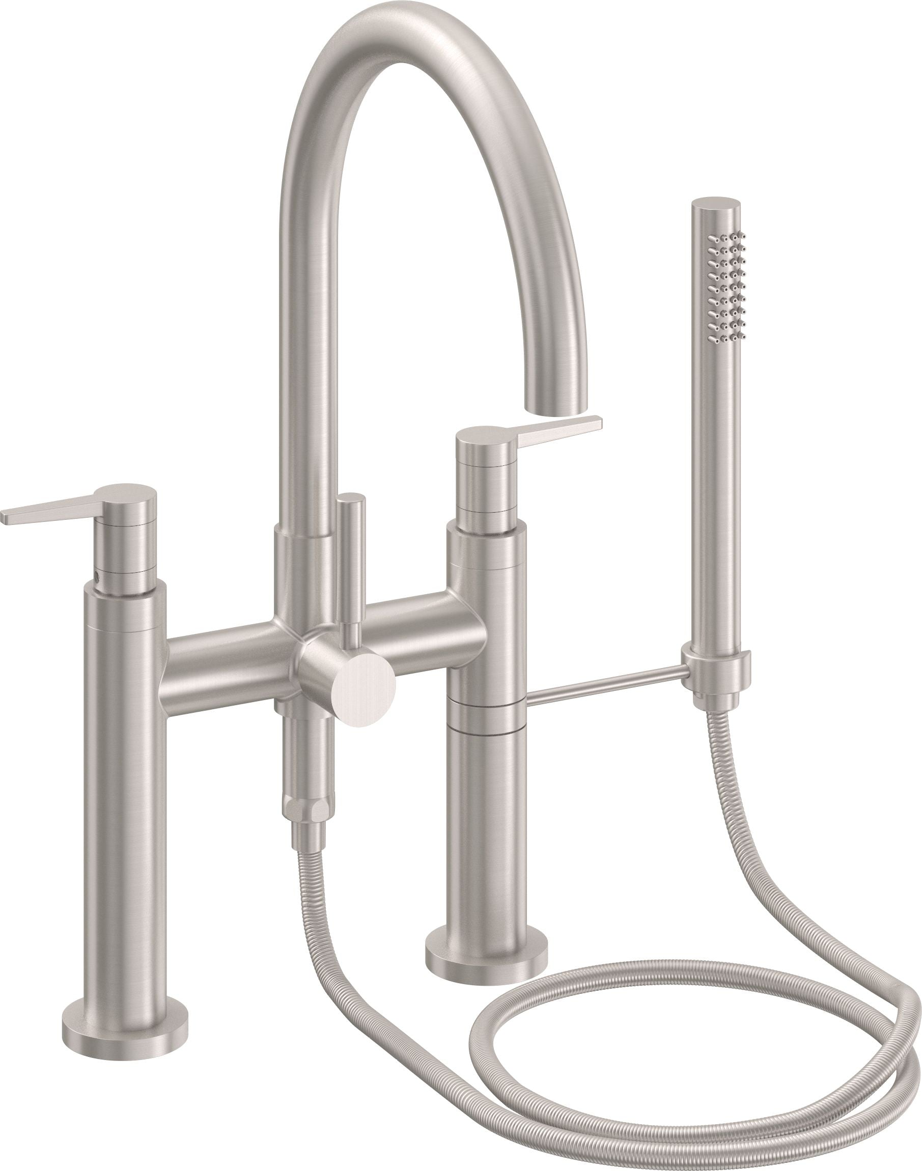 California Faucets - 1108-53.18-SN - Contemporary Deck Mount Tub Filler - Arc Spout - Satin Nickel  - Asilomar