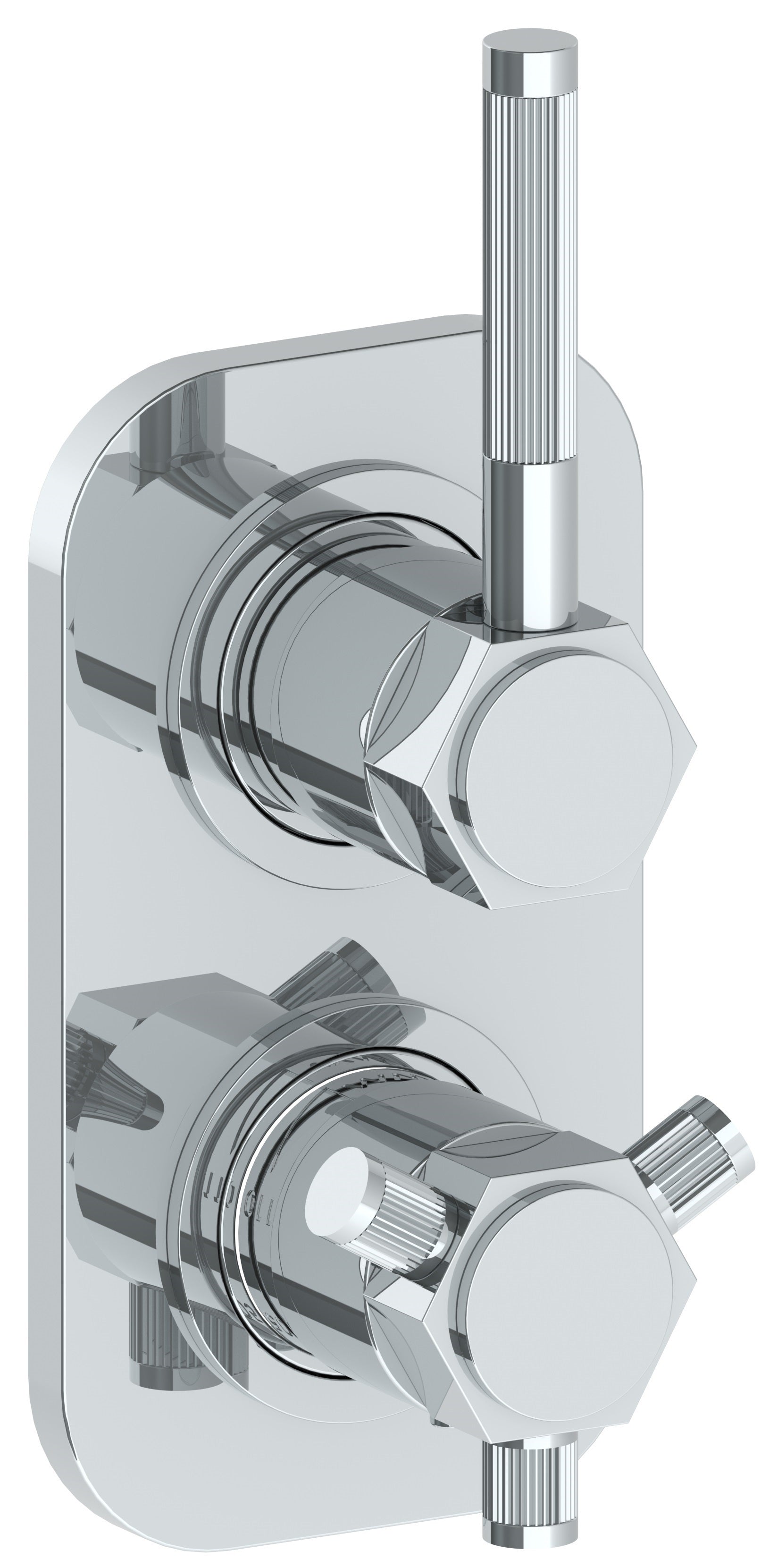 Wall Mounted Mini Thermostatic Shower Trim With Built-In Control, 3 1/2" X 6 1/4".