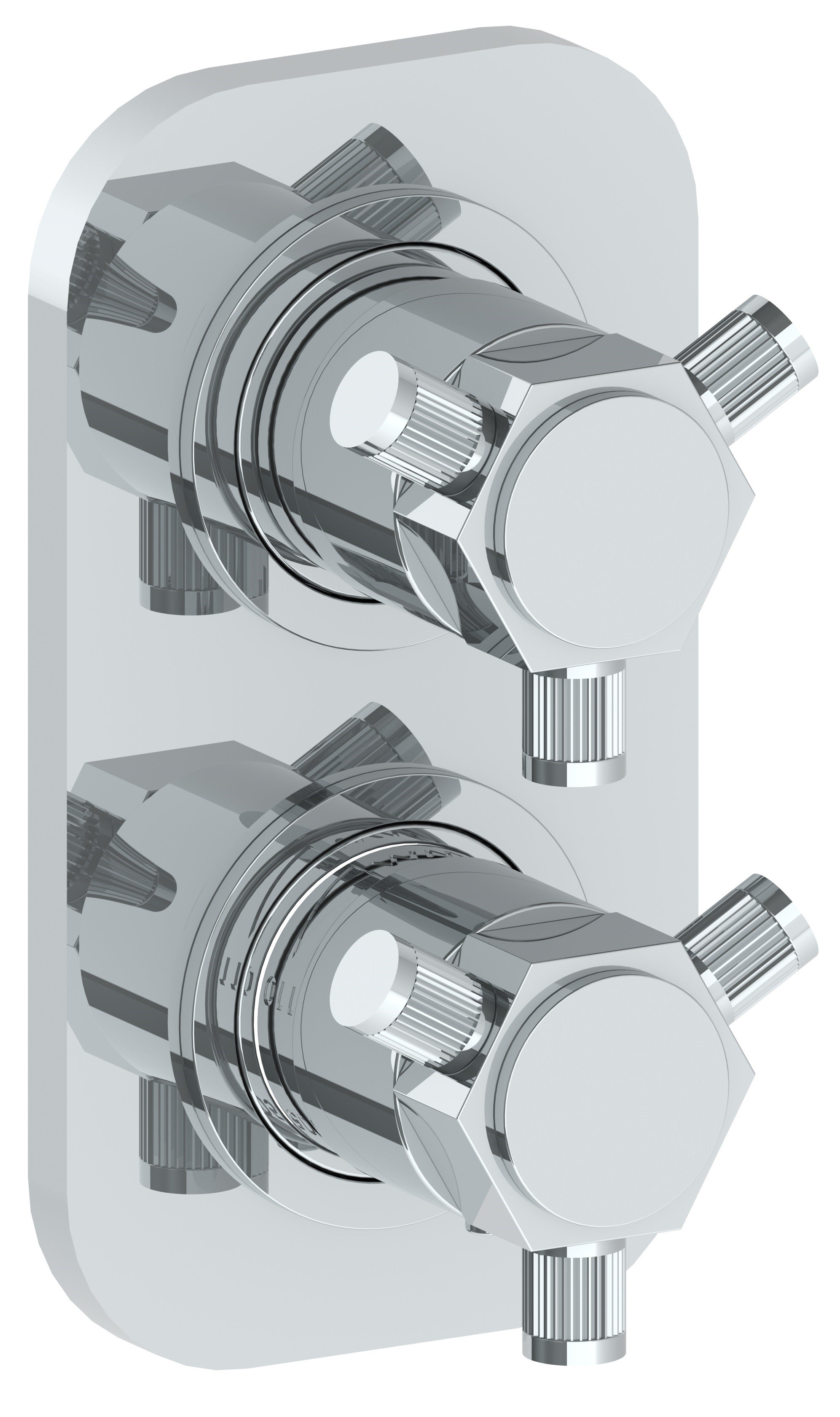 Wall Mounted Mini Thermostatic Shower Trim With Built-In Control, 3 1/2" X 6 1/4".