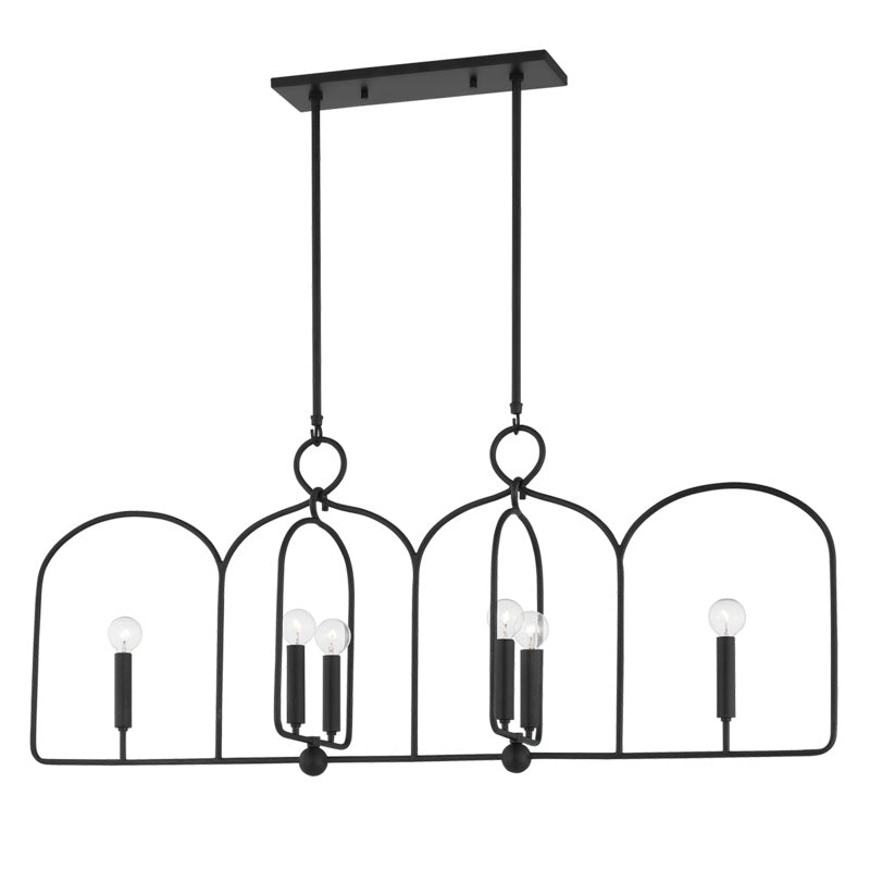 Mitzi - H512906-AI - Six Light Linear - Mallory - Aged Iron