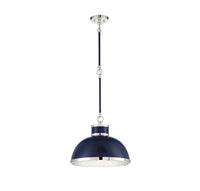 Savoy House - 7-8882-1-174 - One Light Pendant - Corning - Navy with Polished Nickel Accents