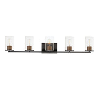 Maxim - 11845CDABBK - Five Light Bath Vanity - Sleek - Antique Brass / Black