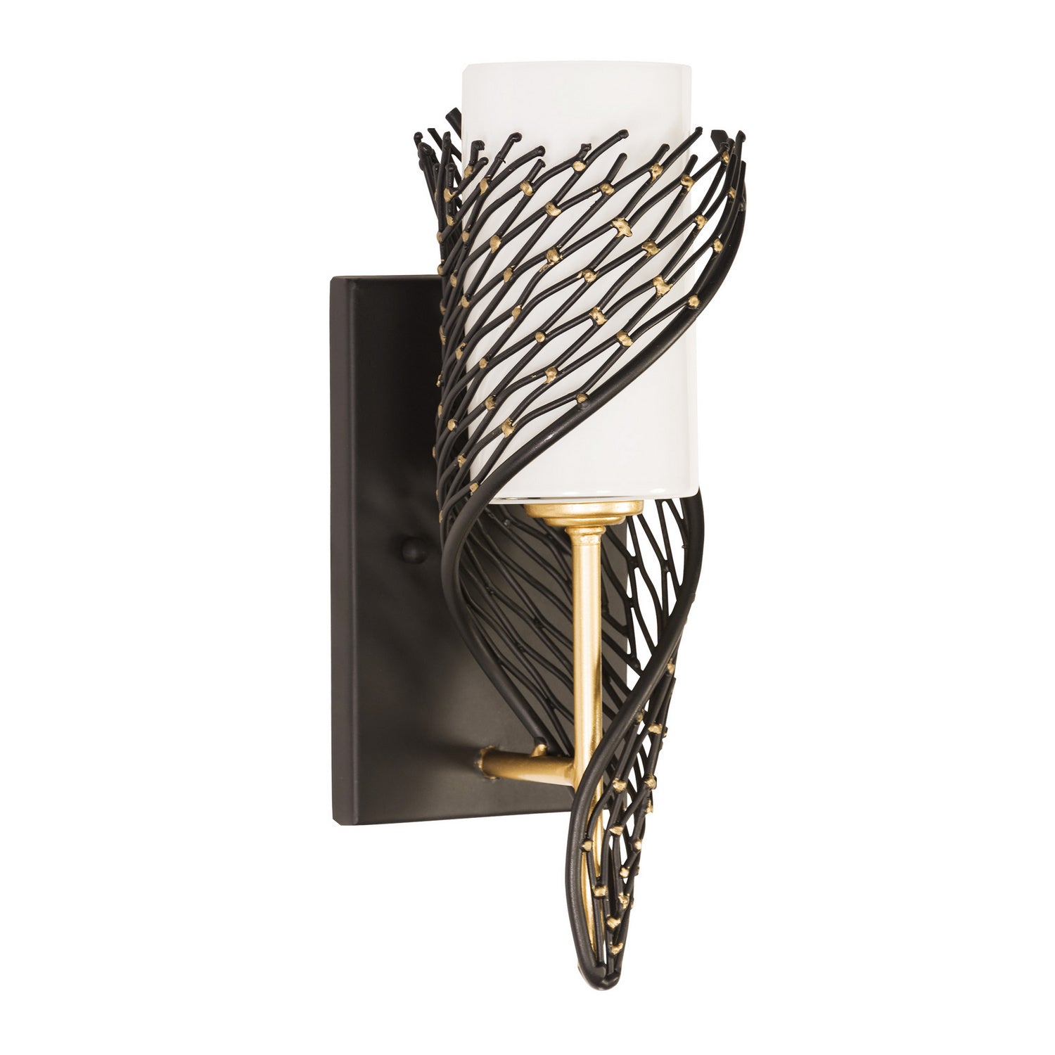 Varaluz - 240K01MBFG - One Light Wall Sconce - Flow - Matte Black/French Gold