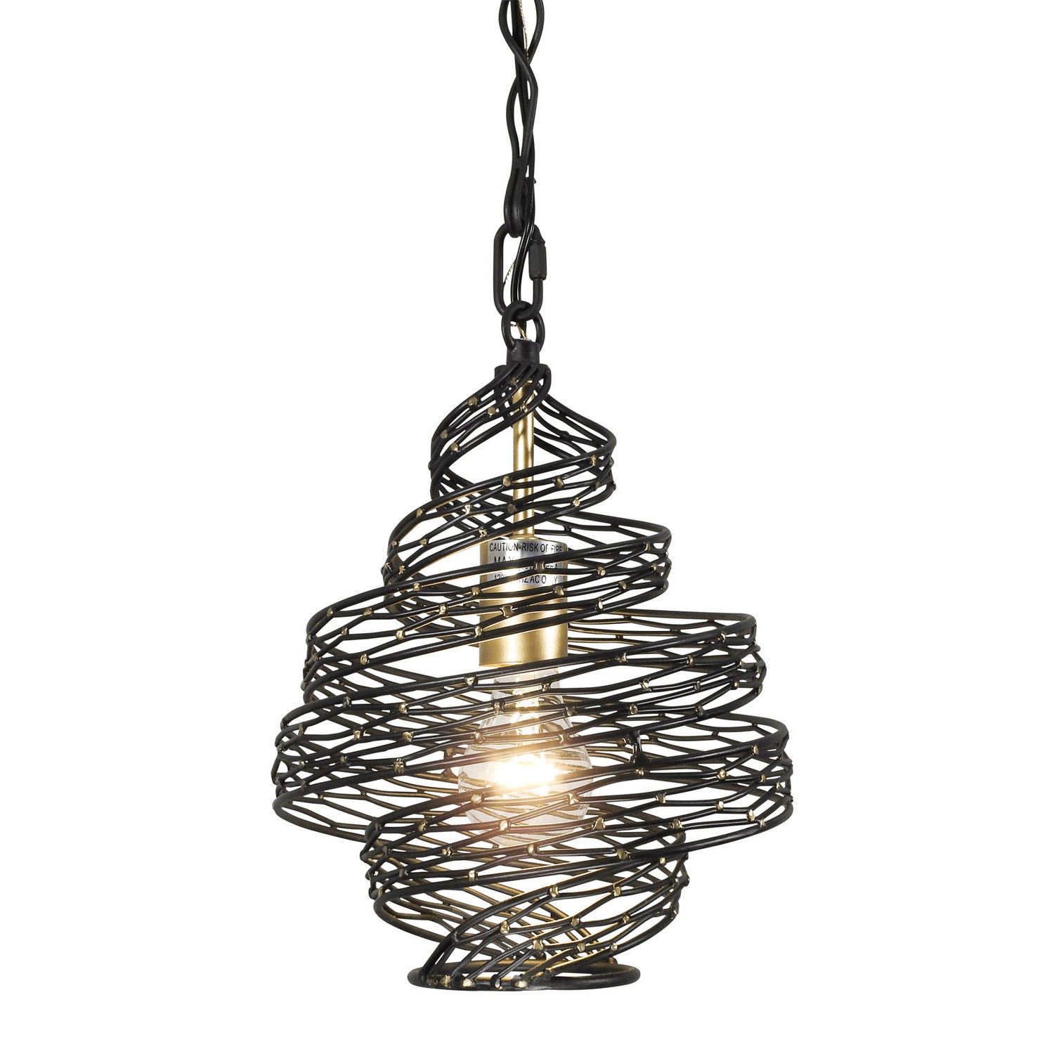 Varaluz - 240P01MBFG - One Light Mini Pendant - Flow - Matte Black/French Gold