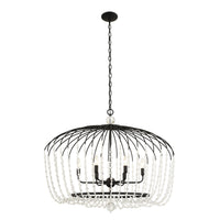 Varaluz - 343N06MB - Six Light Pendant - Voliere - Matte Black