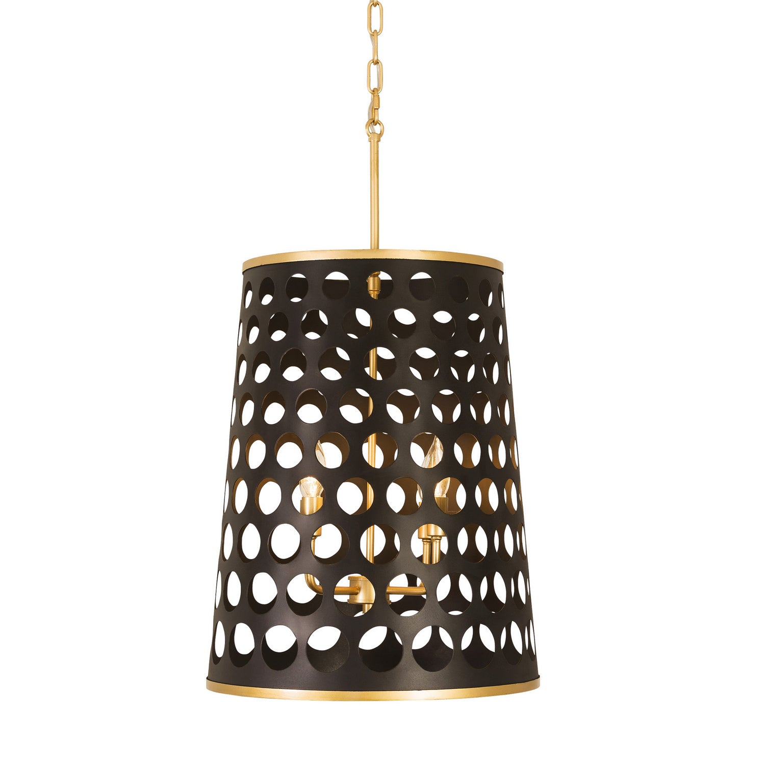 Varaluz - 346F04MBFG - Four Light Foyer Pendant - Bailey - Matte Black/French Gold