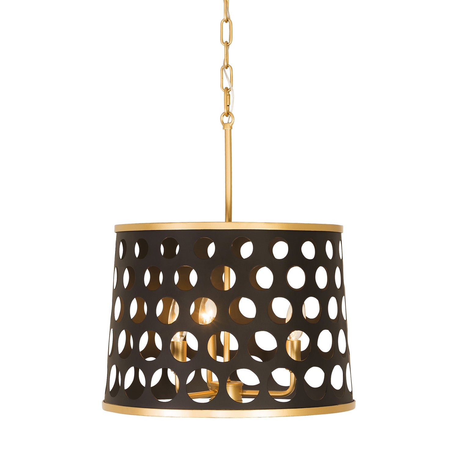 Varaluz - 346P03MBFG - Three Light Pendant/Semi-Flush Mount - Bailey - Matte Black/French Gold