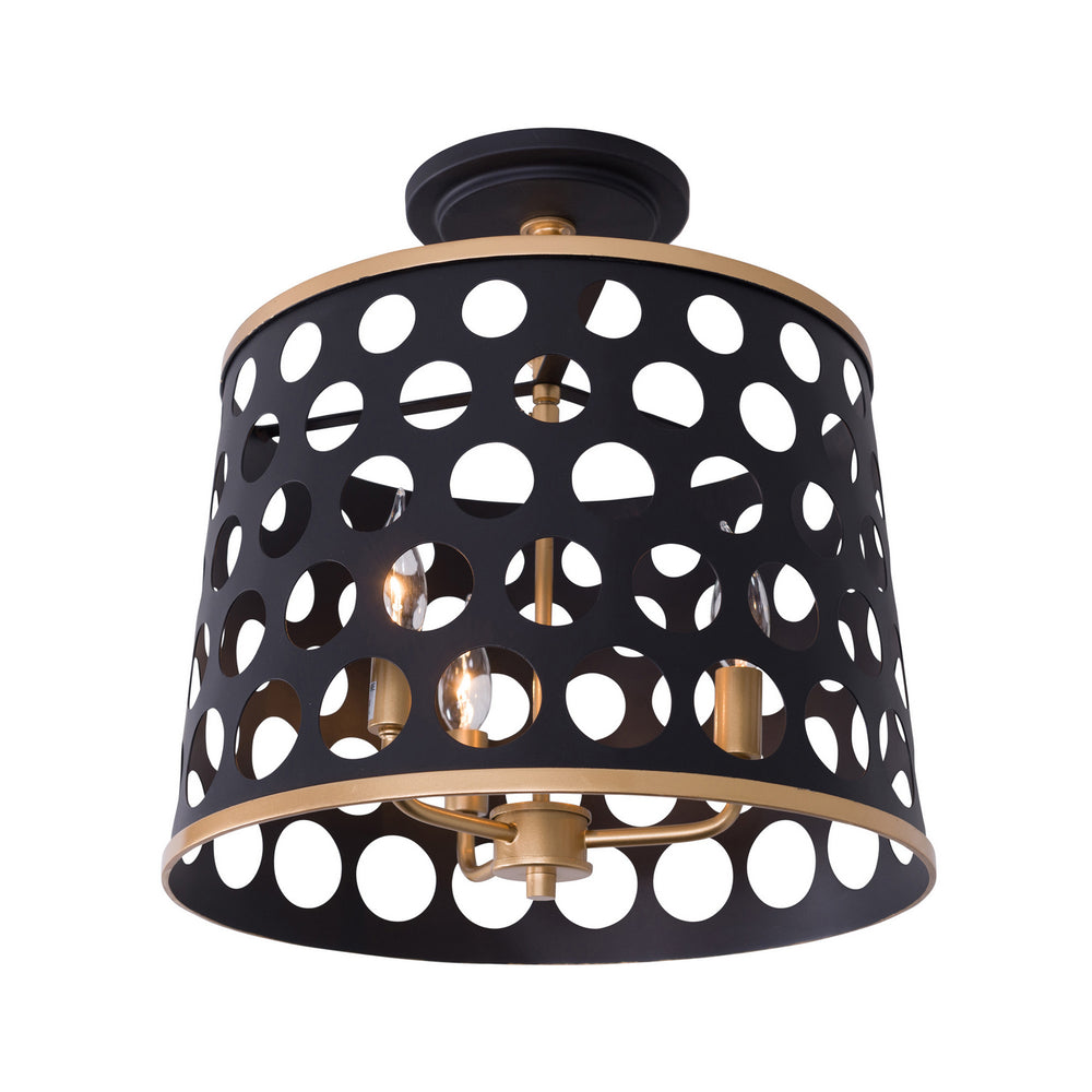 Varaluz - 346S03MBFG - Three Light Pendant - Bailey - Matte Black/French Gold