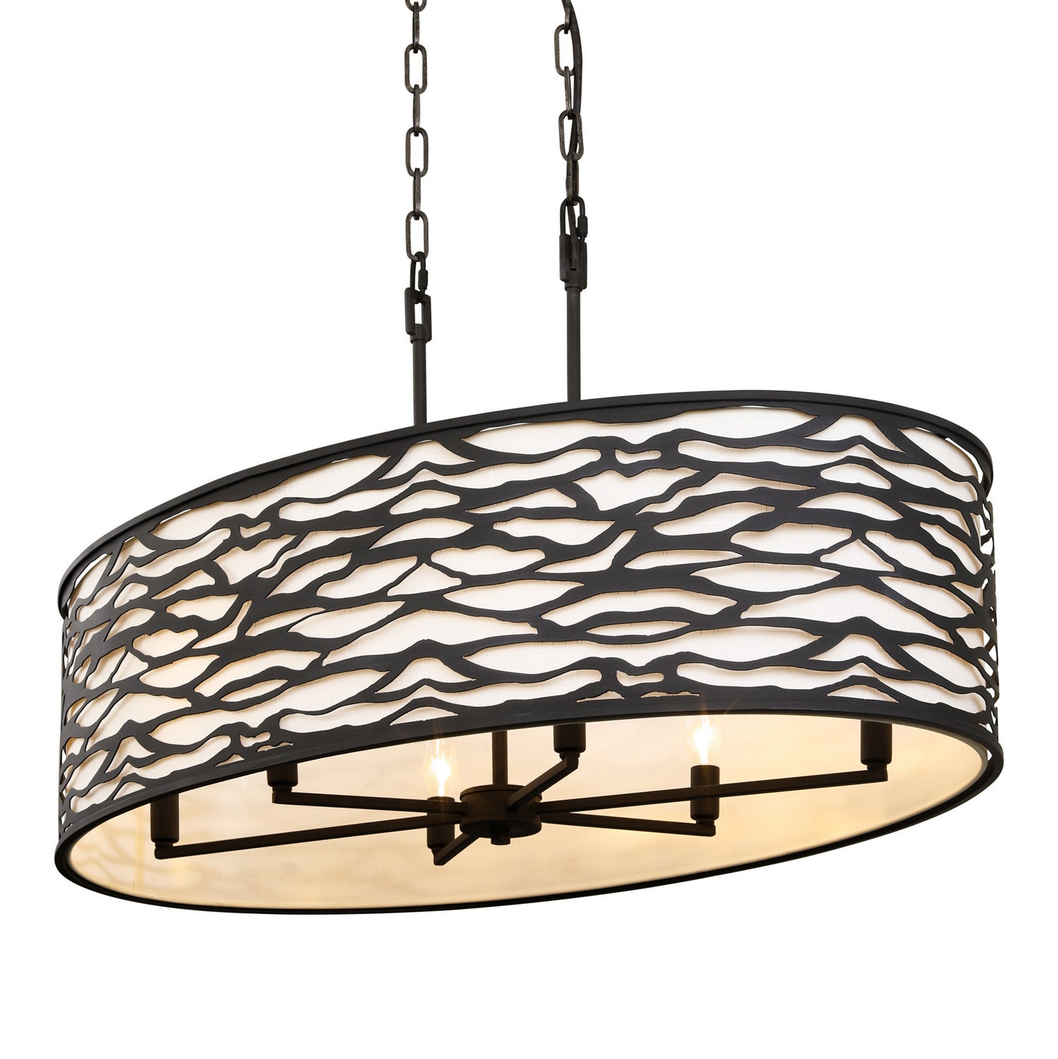 Varaluz - 348N06CB - Six Light Pendant - Kato - Carbon Black