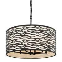 Varaluz - 348P06CB - Six Light Pendant - Kato - Carbon Black