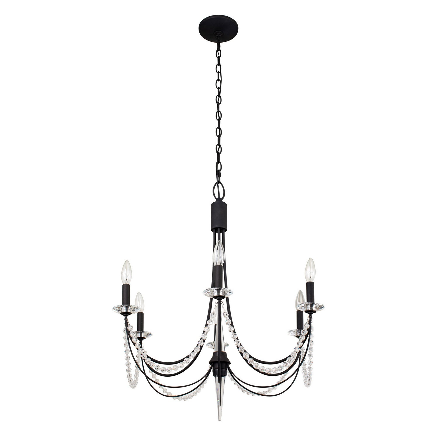 Varaluz - 350C06CB - Six Light Chandelier - Brentwood - Carbon Black