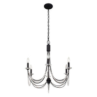 Varaluz - 350C06CB - Six Light Chandelier - Brentwood - Carbon Black