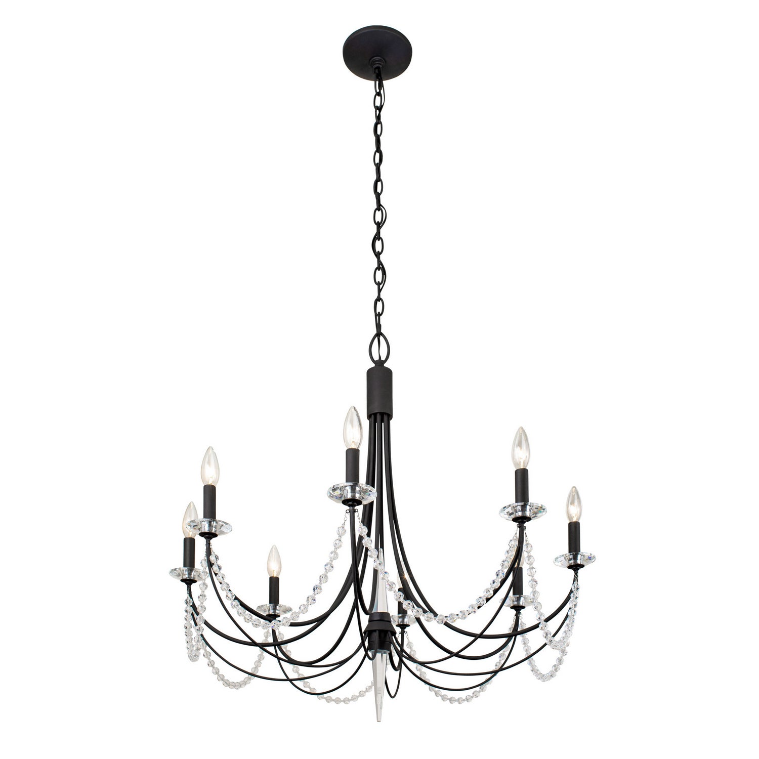 Varaluz - 350C08CB - Eight Light Chandelier - Brentwood - Carbon Black