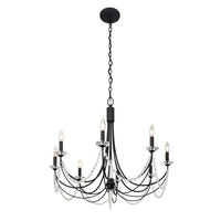 Varaluz - 350C08CB - Eight Light Chandelier - Brentwood - Carbon Black