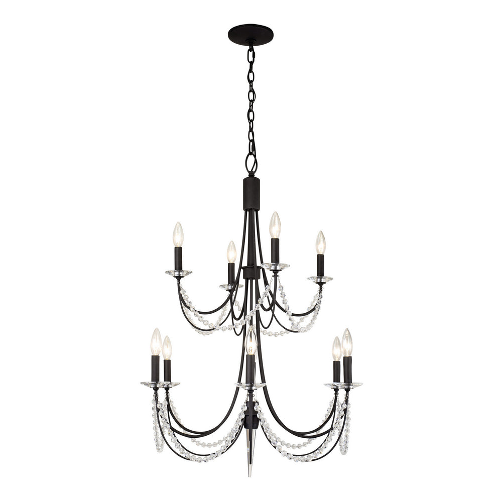 Varaluz - 350C10CB - Ten Light Chandelier - Brentwood - Carbon Black